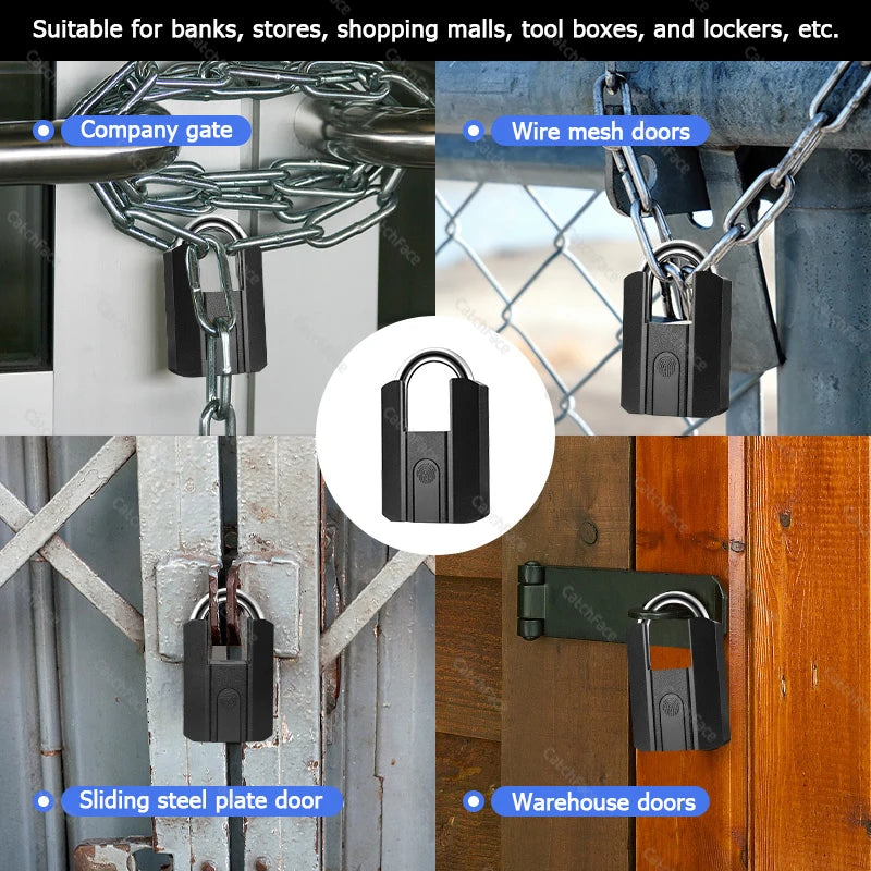4 Ways Unlock TTlock App Waterproof  Fingerprint Key 13.56khz RFID Card USB Rechargeable Door Lock Smart Padlock Bluetooth