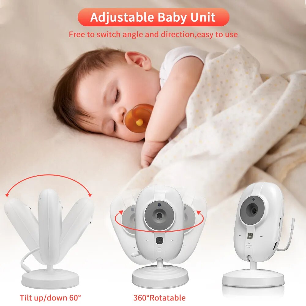 Sectyme Video Baby Monitor 2 Way Audio Talk Camera Babysitter Wireless Night Vision Temperature Monitoring Security Camera