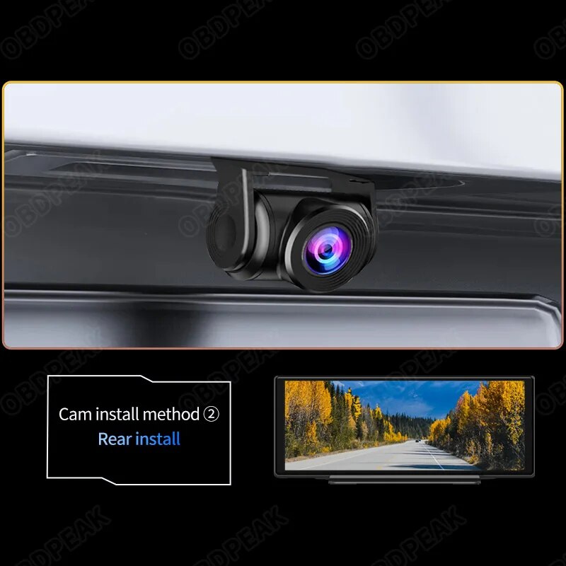 6M/10M/15M 1080P Vehicle Camera 2.5mm waterproofing Automatic Reversing Rearview Mirror Cam Only for DVR Dashcam T30