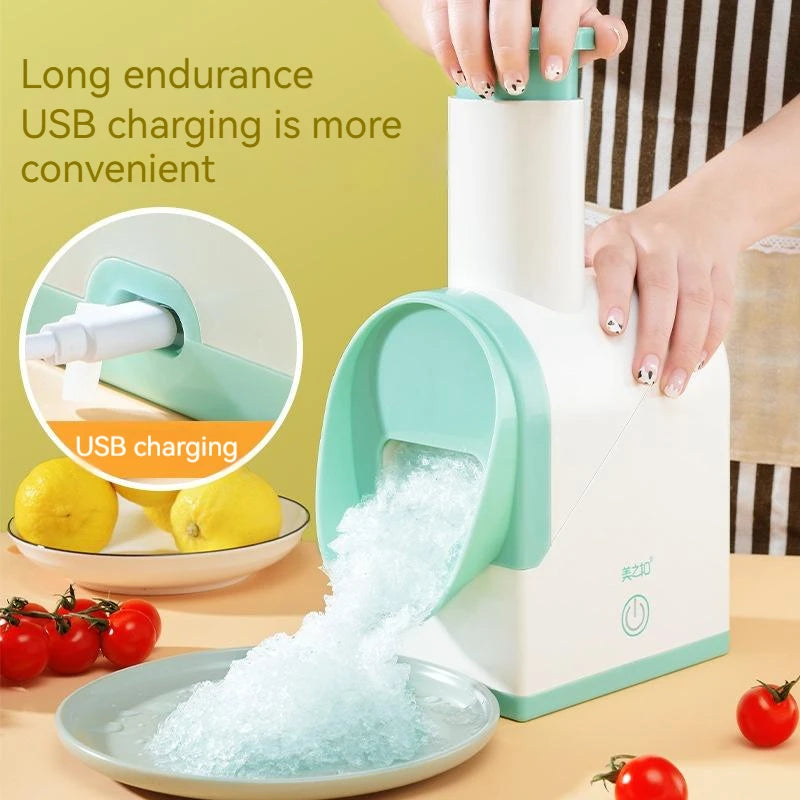 Multifunctional Ice Crusher Household Mini Ice Shavers Chopper Electric Ice Maker Double Blade Ice Shaver Block Breaking Machine