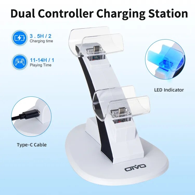 OIVO for PS5 Controller Charger Dock Station for PS5 Dual Controller Fast Charging Stand for Play Station 5