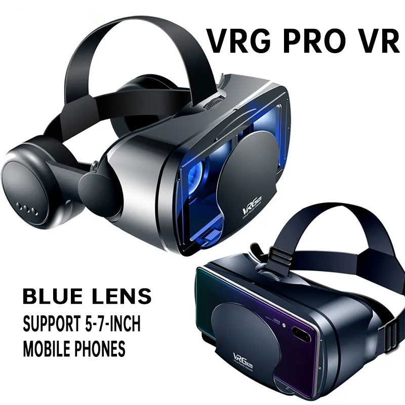 VRG PRO VR realidade virtual 3D Glasses Box Stereo Helmet Headset With Remote Control For IOS Android VR glasses smartphone