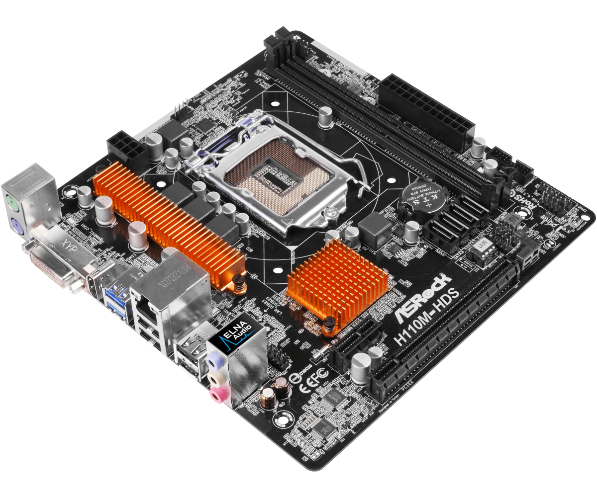Refurbished H110M HDS Micro ATX motherboard  LGA 1151  DDR4  32 GB