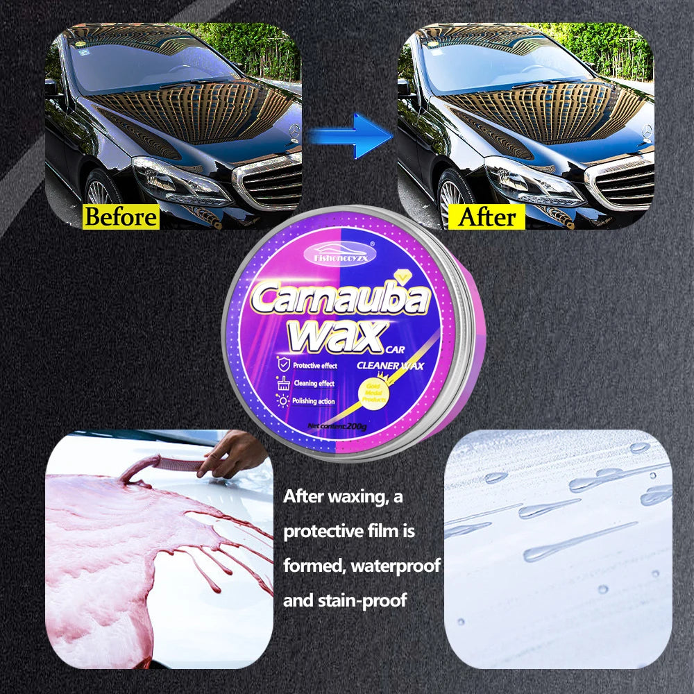 Car Wax Auto Paint Care Carnauba Paste Wax Brazilian Polishing Wax Paste High Gloss Shine Super Hydrophobic Coating Glazing