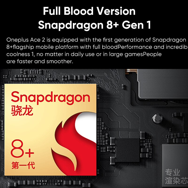 Global ROM Oneplus ACE 2 5G Smartphone Snapdragon 8+ Gen 1 Mobile Phone 6.74'' 120Hz AMOLED Screen 50MP Triple Camera 5000mAh