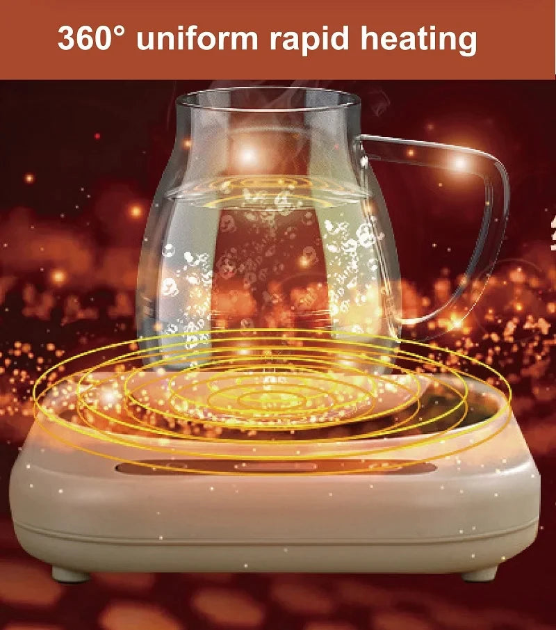 220V Cup Heater Coffee Mug Warmer 100°C Hot Tea Makers Electric Hot Plate Timing 4 Gear Fast Heating Pad Milk Tea Warm Coaster