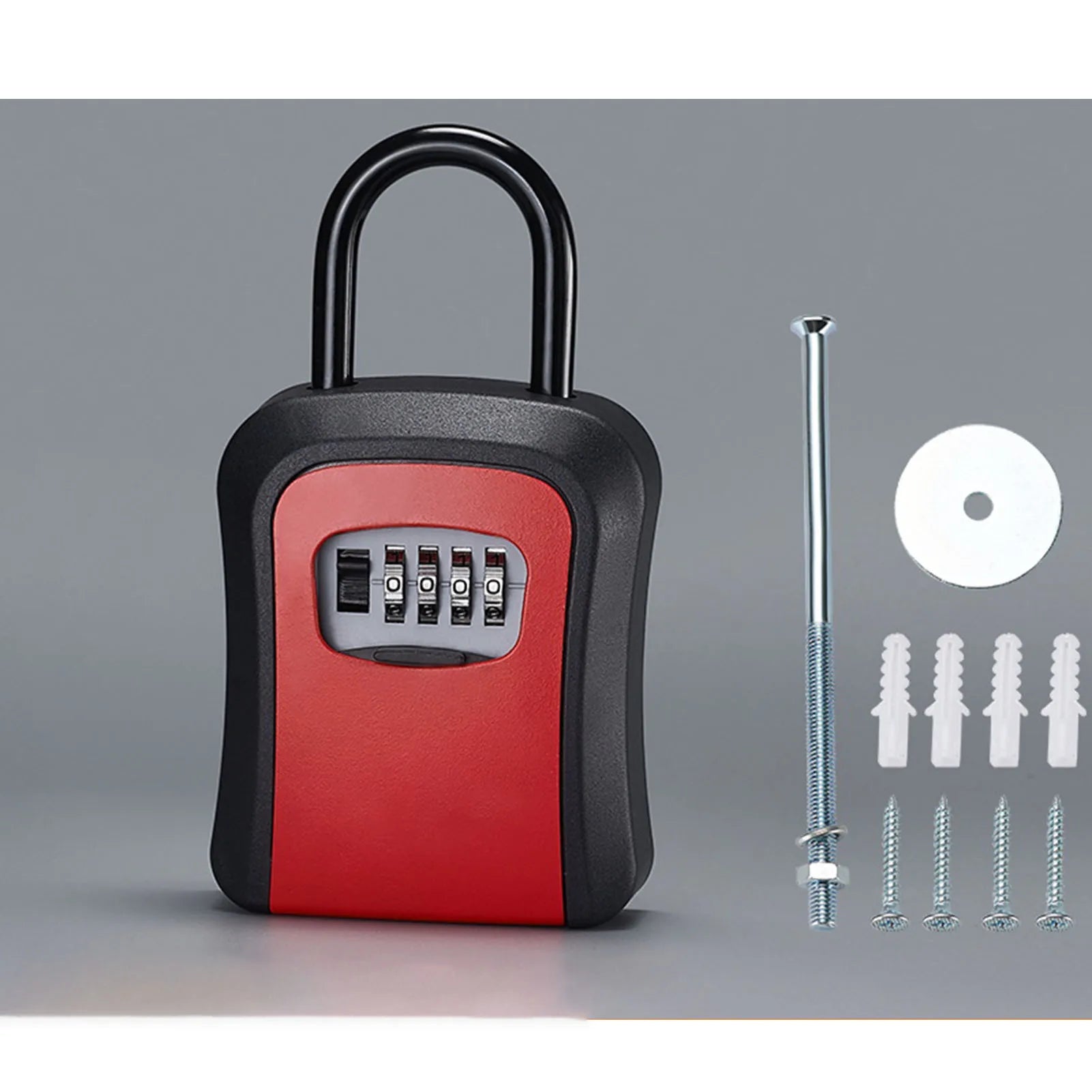 Safe Key Lock Box 4 Digit Code Box Free Installation Padlock Home Outdoor Waterproof Password Hanging Key Storage Organizer
