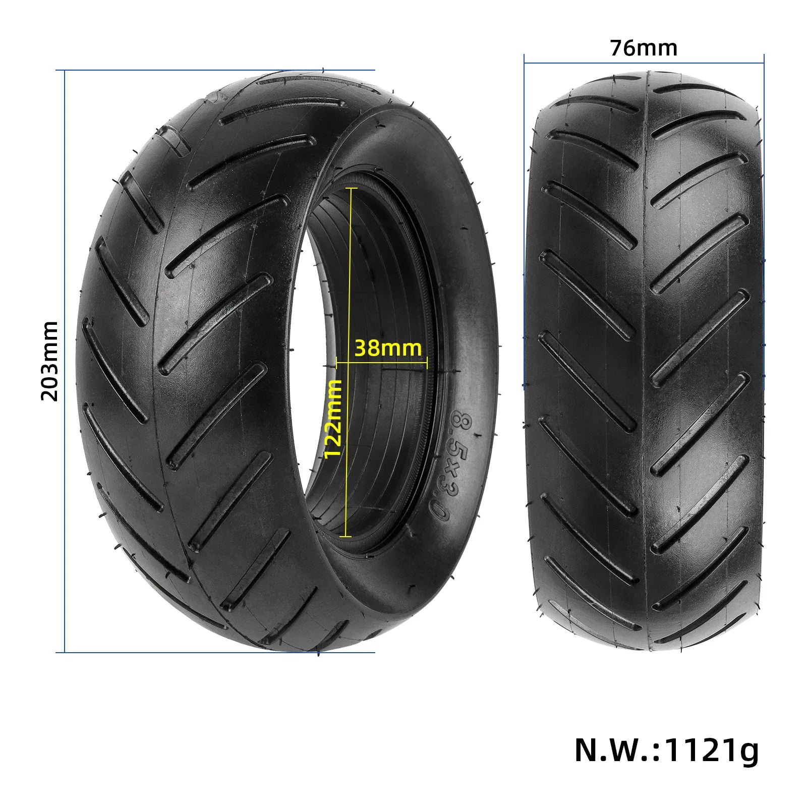 For 8.5 * 3 Solid Tire Zero 8/9 VSETT 8/9 PRO Kugoo X1 Scooter Explosion-proof and Solid Tire Dirt Bike Motorcycle Trailer