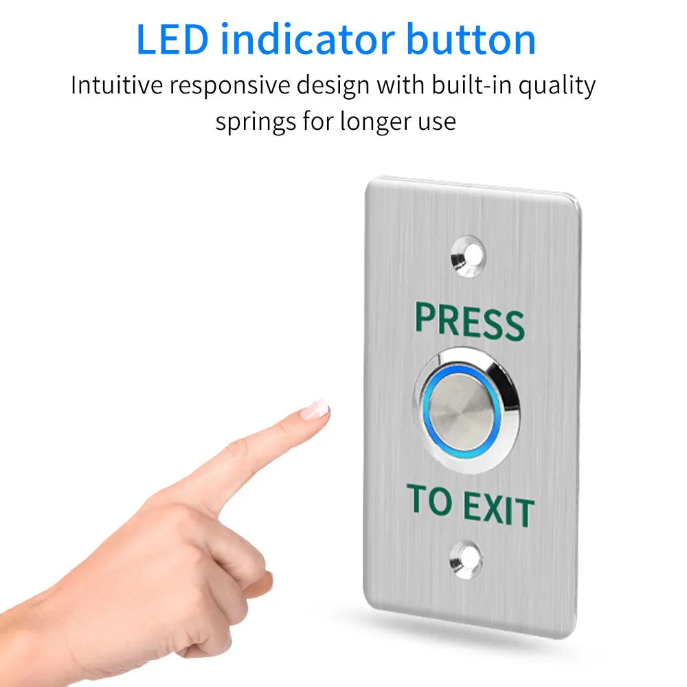 IP68 Waterproof Outdoor Stainless Square NC NO COM Push Lock Release Switch Exit Button with LED for Door Access Control System