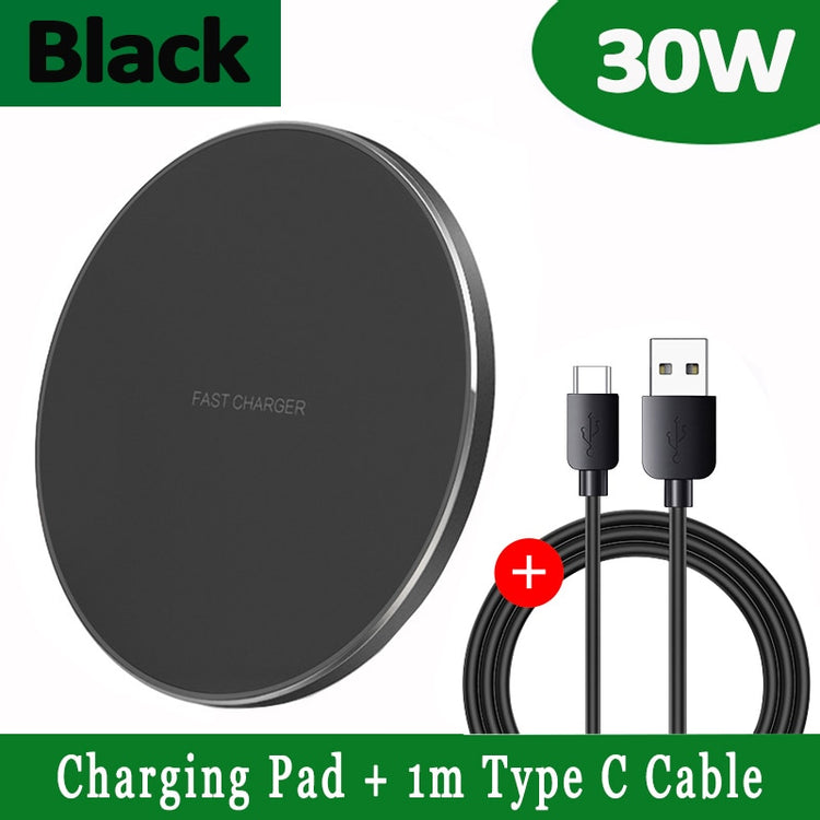 FDGAO 30W Wireless Charger USB C Fast Charging Pad Quick Charge QC 3.0 For iPhone 14 13 12 11 XS XR X 8 Samsung S22 S21 S20