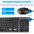 Hebrew Wireless Keyboard and Mouse Rechargeable Slim Silent Computer Keyboard Mouse Kit for Laptop PC Mac TV Box