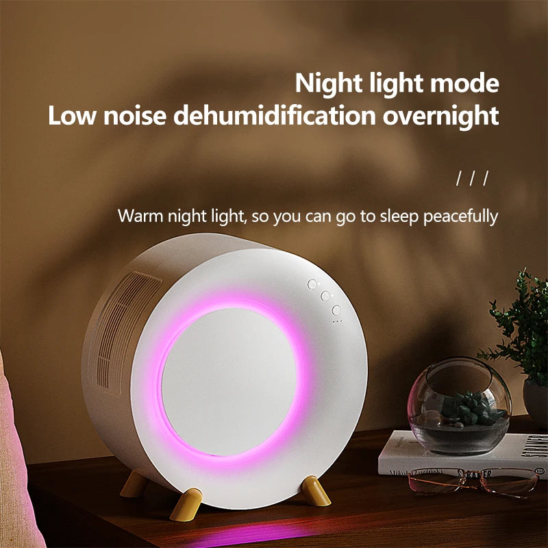 Electric Air Dehumidifier with 1L Water Tank Portable Dehumidifier Moisture Absorber Air Dryer Night Light  for Bedroom Wardrobe