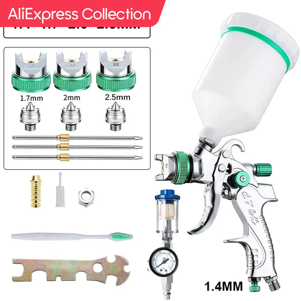 AliExpress Collection 2008 Automotive High Atomization 1.7/2.0/2.5mm Top Coat Spray Gun Pneumatic Upper Pot Spray Gun