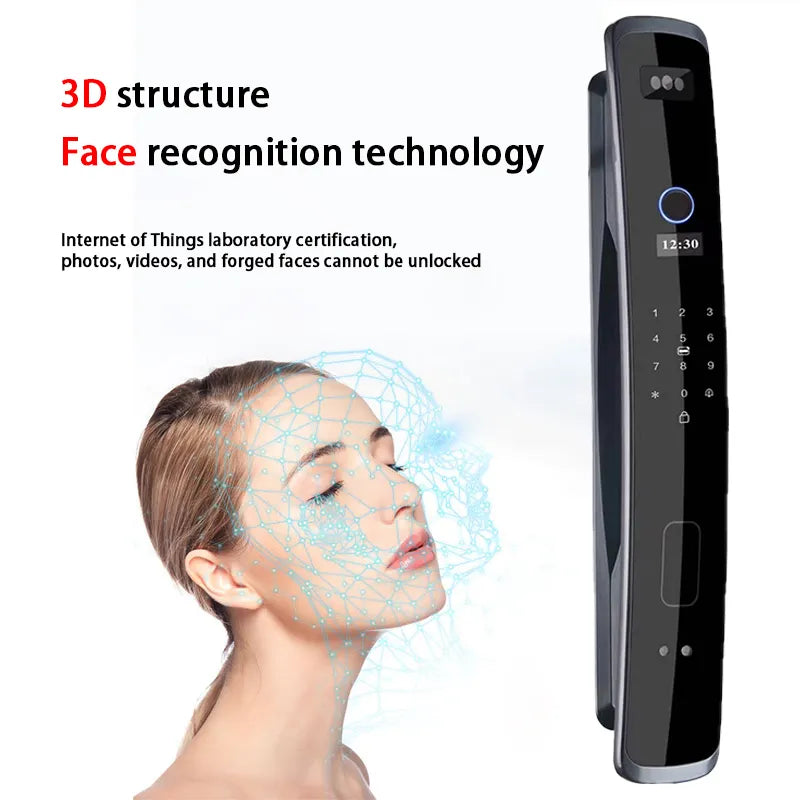 Fully Automatic WIFI APP 3D Face Recognition Smart Lock Fingerprint Biometric Card Key Digital Lock Home Smart Lock