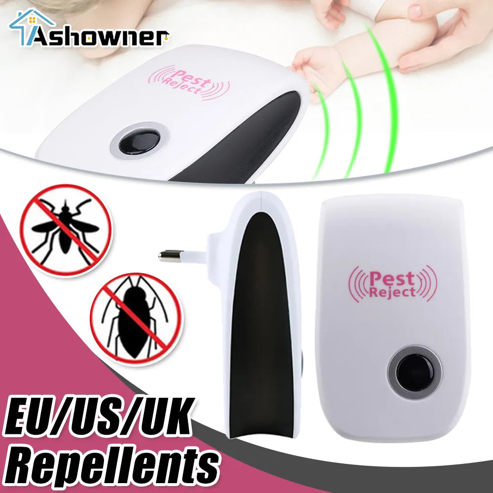 Ultrasonic Pest Reject Anti Mosquito Insect Repeller Rat Mouse Killer Cockroach Non-Toxic Indoor Spider Repellent Household Pest