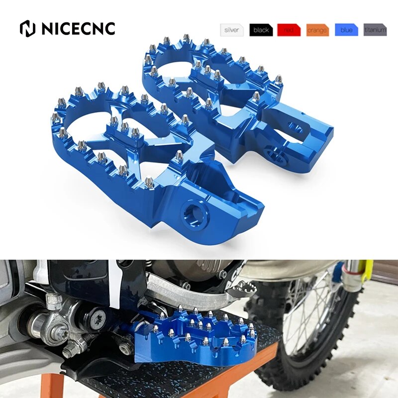 NICECNC 57mm Foot Pegs FootRest Footpegs Rests Pedals For Husqvarna TE 300 FE 250 350 450 501 2017-2023 TX FX TC FC 2017-2022