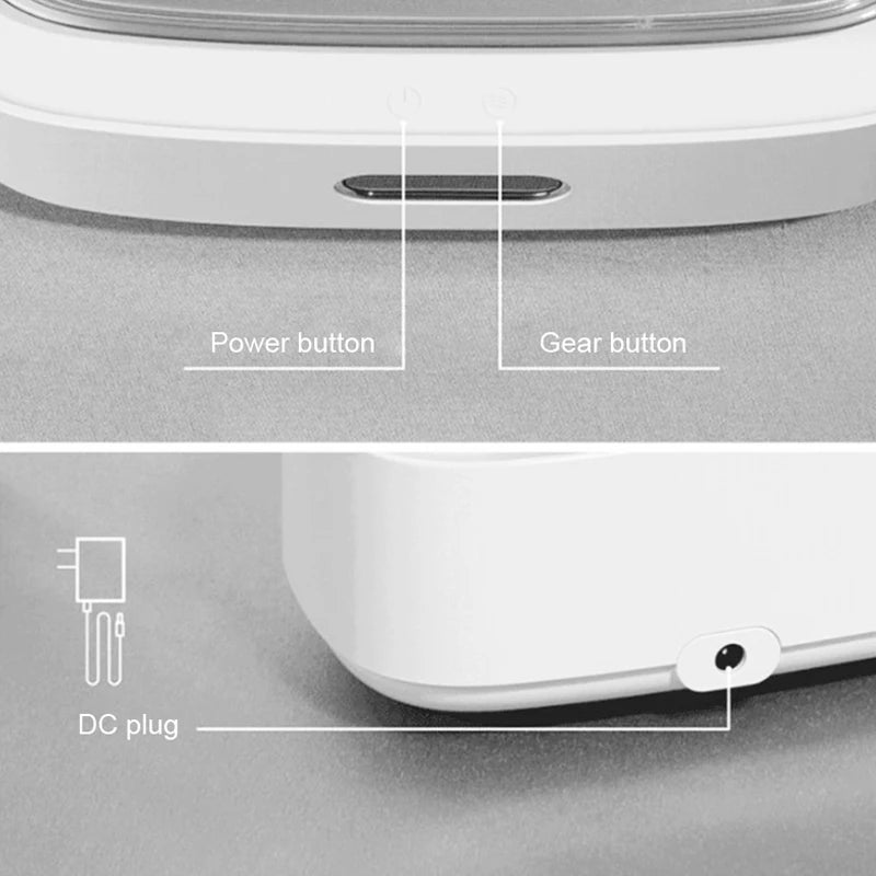 Ultrasonic Cleaner 45000Hz High Frequency Sonicator Bath Wash Machine Timer for Jewelry Parts Glasses Watch Makeup Brushes Teeth