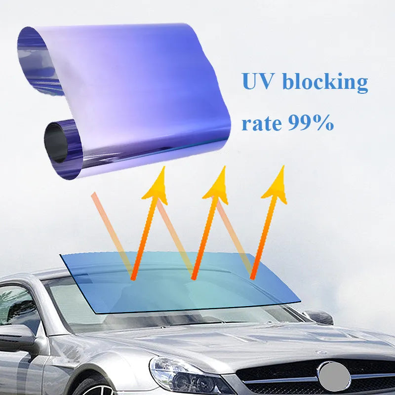 20X150cm Car Sun Shade Front Windshield Sunshade Protector Solar Window Tint Film Heat Insulation Color Changing Film Universal