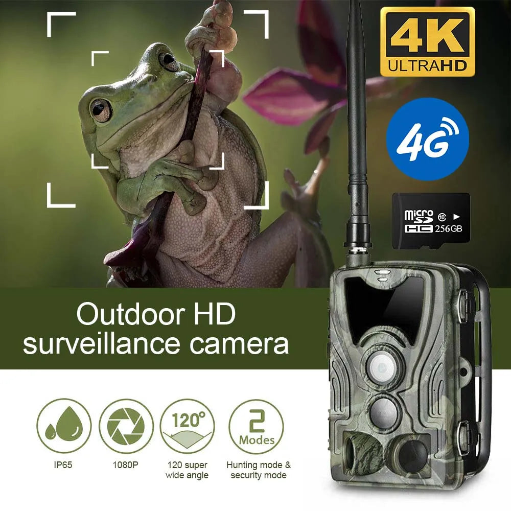 4G Hunting Trail Camera HC-801pro 4K Video Live Show 30MP APP Bluetooth Control Outdoor Wildlife Cameras Night Vision Photo Trap