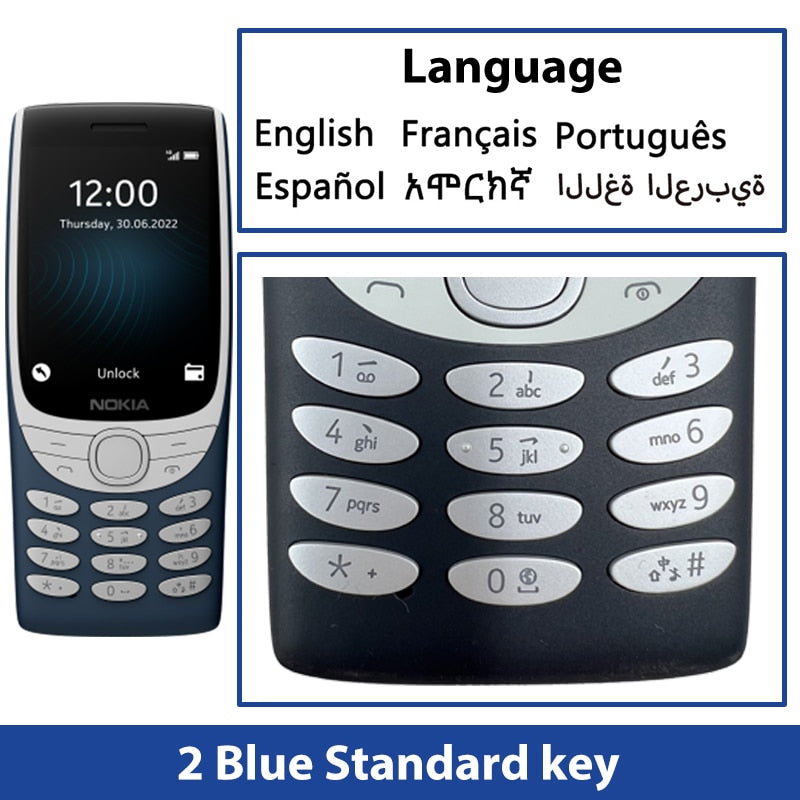 New and Original Nokia 8210 4G Feature Phone 2.8 Inch Display Bluetooth 5.0 1450mAh Dual SIM FM Torch Rugged Push-button Phone