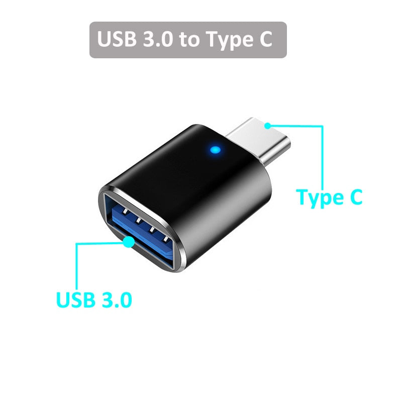 OTG Adapter Type C to USB3.0 Connector USB A to USB C Adapter Male to Female Converter for Laptop Mobile Phone Data Transfer