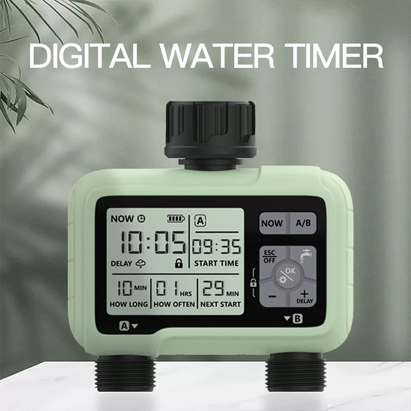 Eshico Super Timing System 2-Outlet Water Timer Precisely Watering Up Outdoor Automatic Irrigation Fully Adjustable Program