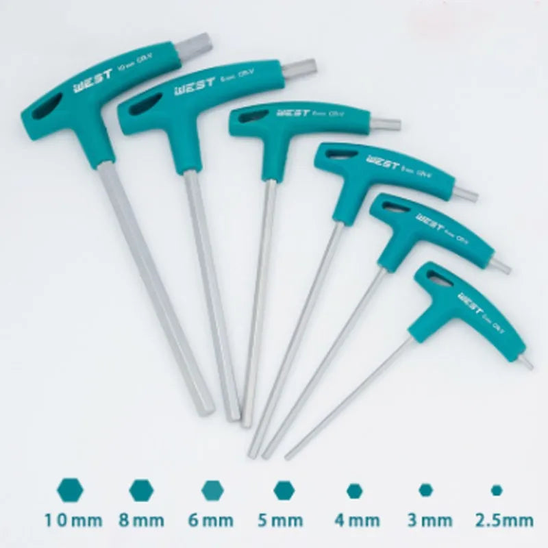 Allen Key Hex Wrench Cr-v Alloy Flat Head Hexagon Universal Screwdriver Hand tool Universal Quick Snap Adapter T-Handle Spanner
