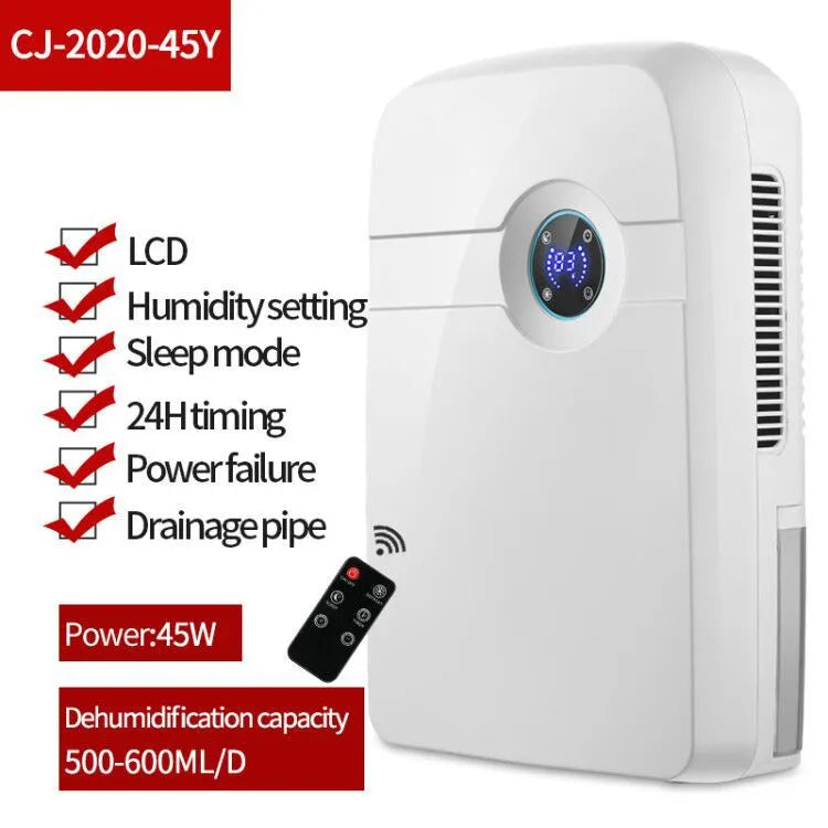 700 Sq. Ft Dehumidifiers for Room and Basements, Auto or Manual Drainage, 2500ml Water Tank, Auto Defrost, Dry Clothes Function