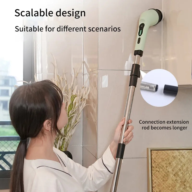 9-in-1 Wireless Electric Cleaning Brush Multifunctional Bathroom Window Kitchen Automotive Household Rotating Cleaning Machine