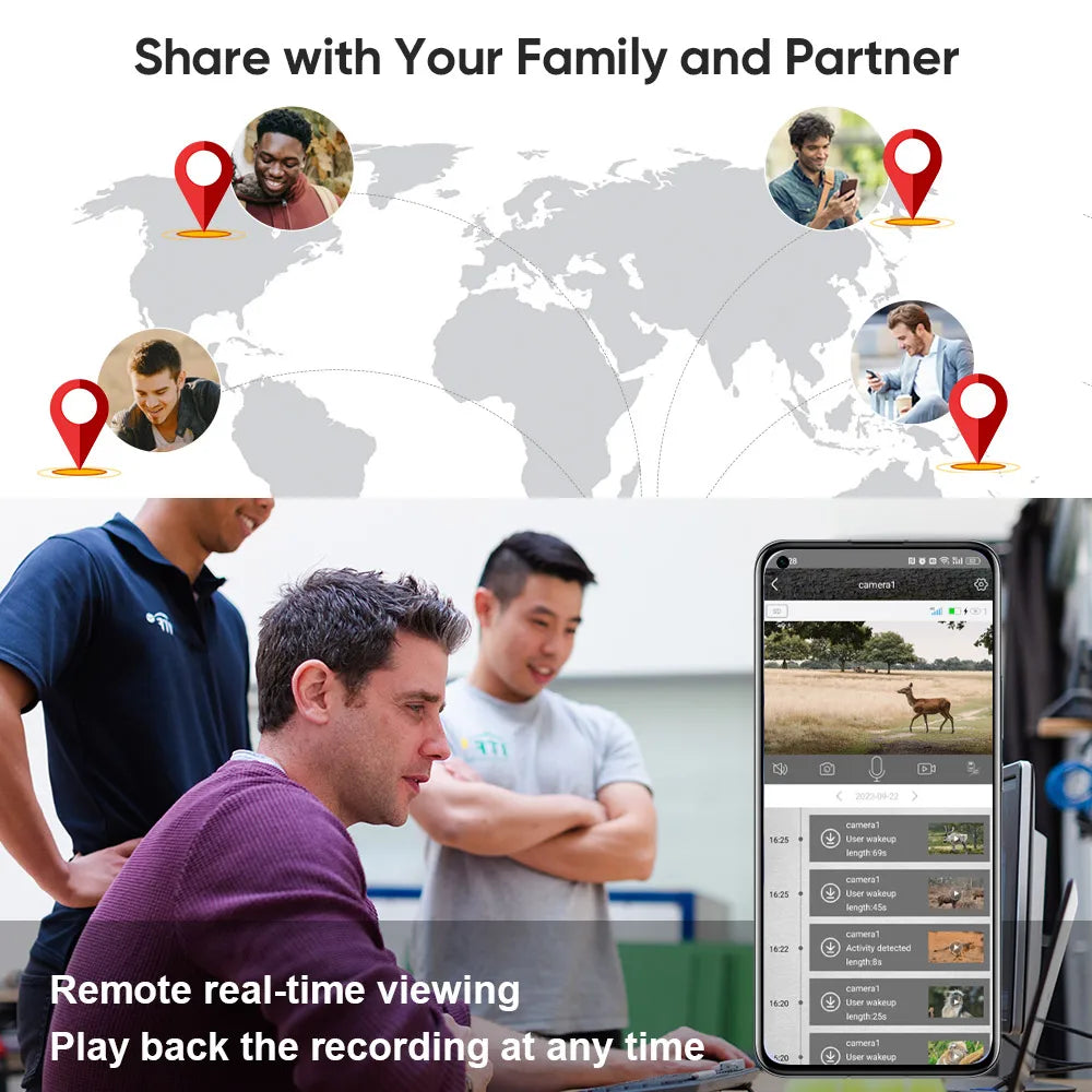 LS VISION 4MP 4G Solar Hunting Trail Camera PIR Motion Detection 8000mAh Battery Trail Trap Outdoor Night Vision Wildlife Camera