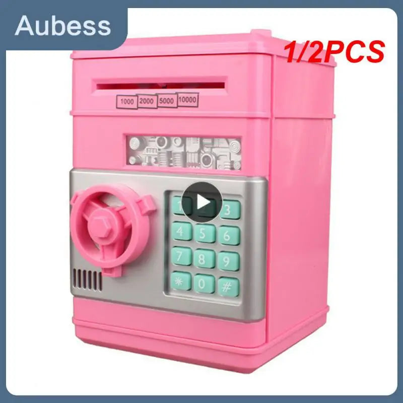 1/2PCS Electronic Password Money Box Code Key Lock Piggy Bank Automatic Coins Cash Saving Money Box Counter Mini Safe Box Child
