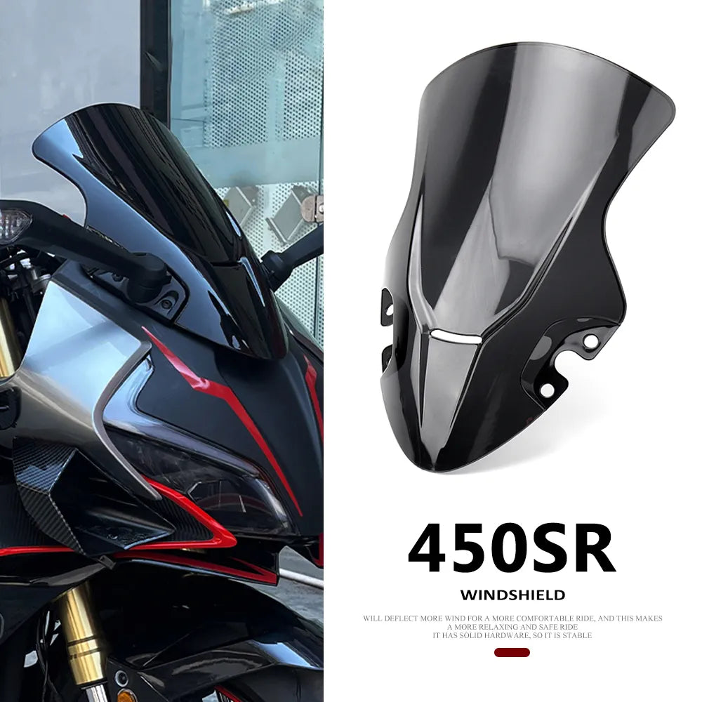 Motorcycle Windshield Windscreen For CFMOTO 450SR 450 SR 450sr 2022 2023 Odometer Visor Front Wind Shield Screen Deflectors