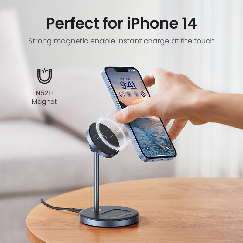 UGREEN Magnetic Wireless Charger Stand 20W Max Power 2-in-1 Charging Stand For iPhone 14 Pro Max/iPhone 13/AirPods Fast Charger