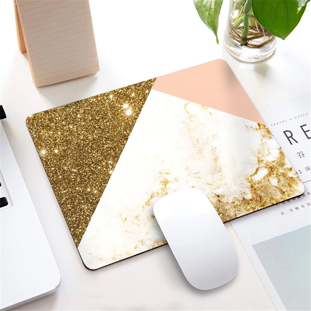 Marble Nordic Style Small Mouse Pad Computer Laptop Mousepad Rectangle Non-slip Rubber Base Deskpad Table Mat Desk Accessories