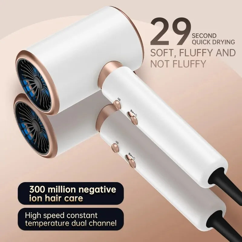 Hair Dryer, High-Speed Electric Turbine Airflow, Low Noise, Constant Temperature And Quick Drying, Suitable For Home Salons.