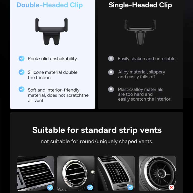 Baseus Car Phone Holder For Universal Mobile Phone Holder Stand Car Phone Stand For Car Air Outlet Mount Car Cell Phone Support