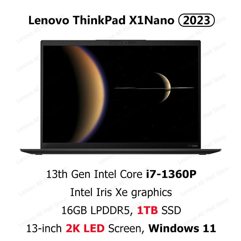 Lenovo ThinkPad X1Nano 2023 Laptop Intel i7-1360P/i5-1340P 16GB RAM+512G/1T/2TB SSD 13Inch 2k LED Screen Notebook Computer PC