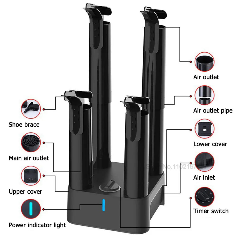 220V Electric Shoe Dryer Heater Constant Temperature Drying Deodorization Sterilization Multi-Function Sterilization Shoes Dryer