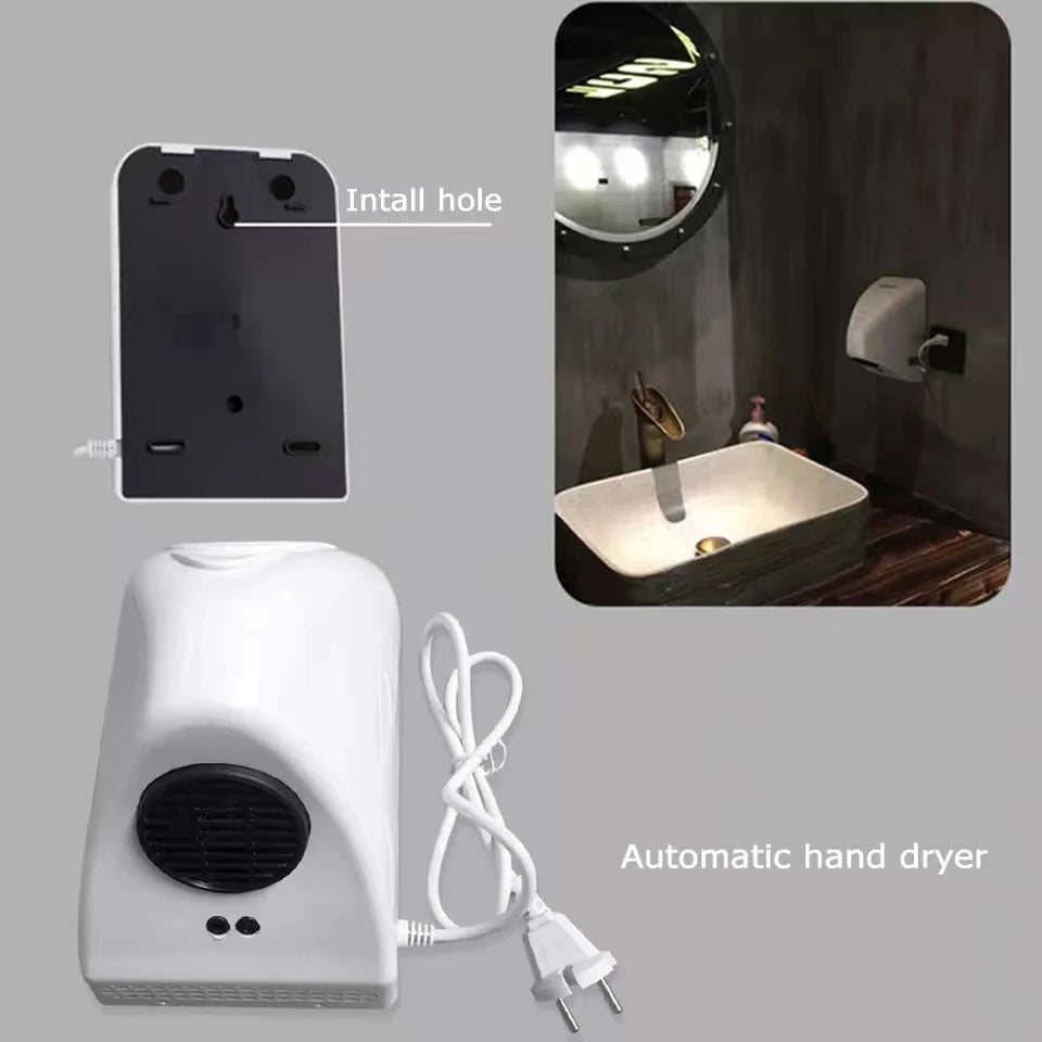 1000W Automatic Hand Dryer Electric Heater Wind Hand Dryer Machine Hotel Bathroom Hand Dryer Household Equipment Mini Blow Dryer