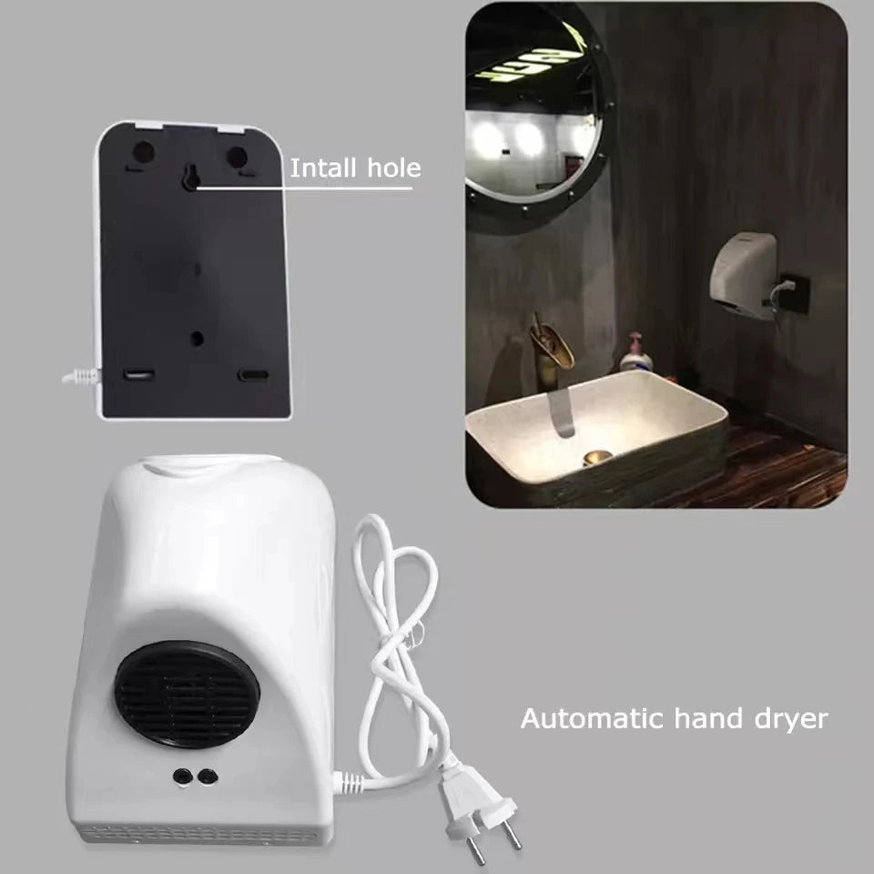 Automatic Hand Dryer 1000W High Speed Hotel Bathroom Electric Hand Dryer Hot Air Heater Wind Household Equipment Blow Dryer