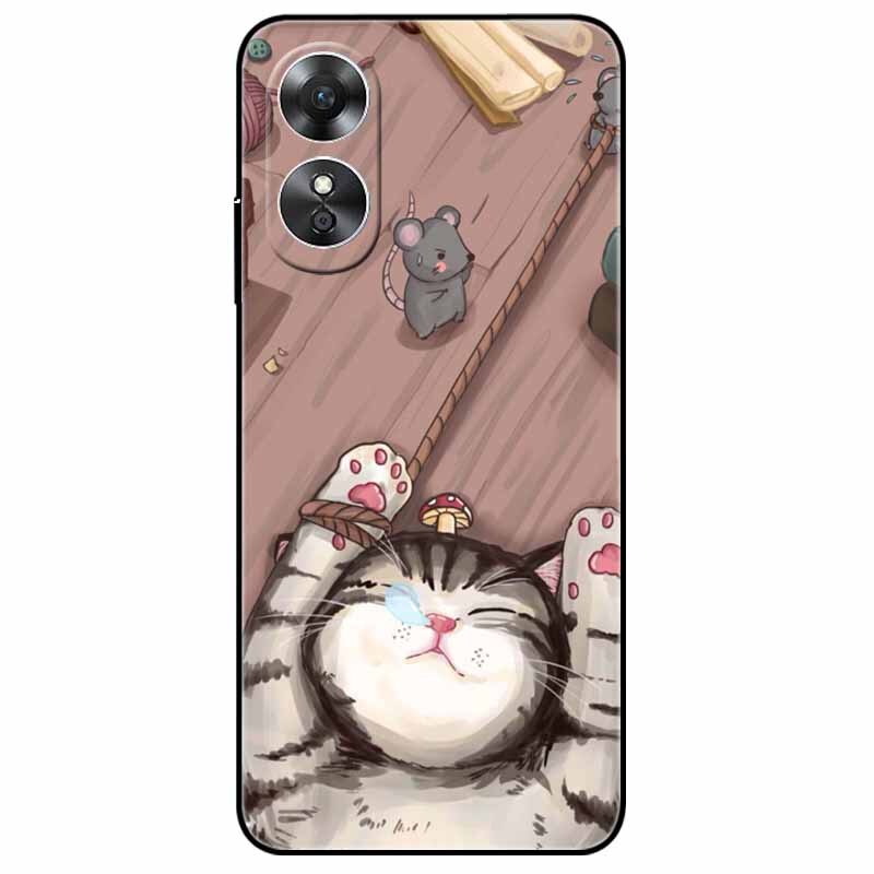 For OPPO A98 5G A 98 Case Silicone Soft Wolf Lion Cat Black Bumper Funda Coque for OPPO A98 2023 CPH2529 OPPOA98 Protective Bag