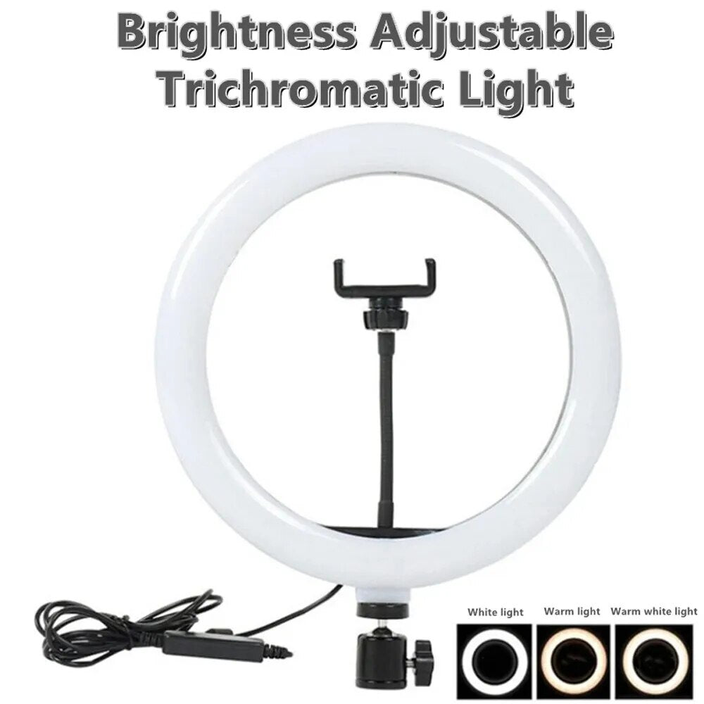 10inch Selfie Ring Light, Photography Fill Light Led Ring Lamp Ringlight for Video Recording Live Broadcast Selfie Led Lamp