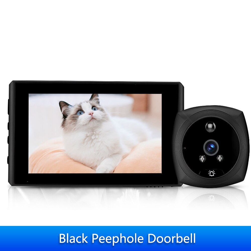 Elecpow New 1080P Smart Home Peephole Doorbell Camera  Door Viewer 4.5 Inch PIR Infrared Night Vision Motion Detection Monitor