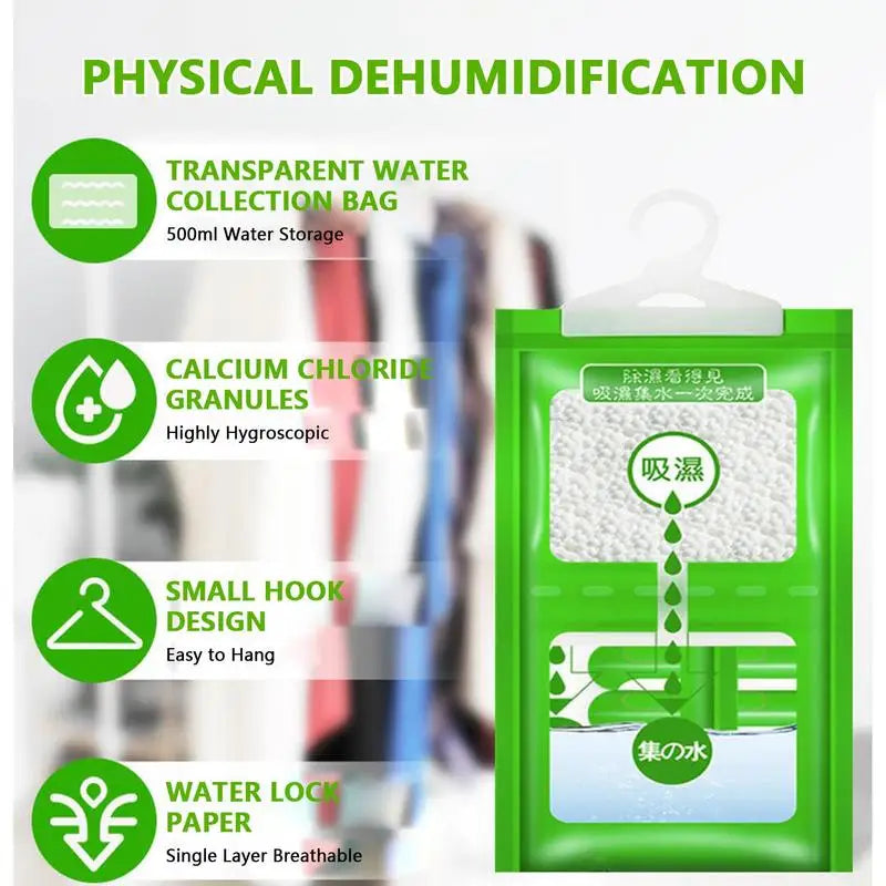 10PCS Moisture Absorbers Portable Dehumidifiers For Closet Indoor Desiccant For Effectively Trapping Extra Moisture Absorbent