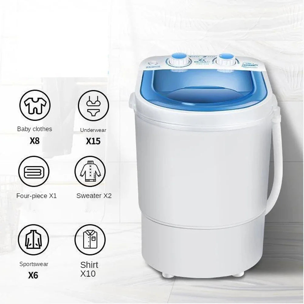 Portable Washing Machine, Household Semi-Automatic Mini Washer and Shoe Washing Machine Combo With Spin Cycle Basket, Drain Hose