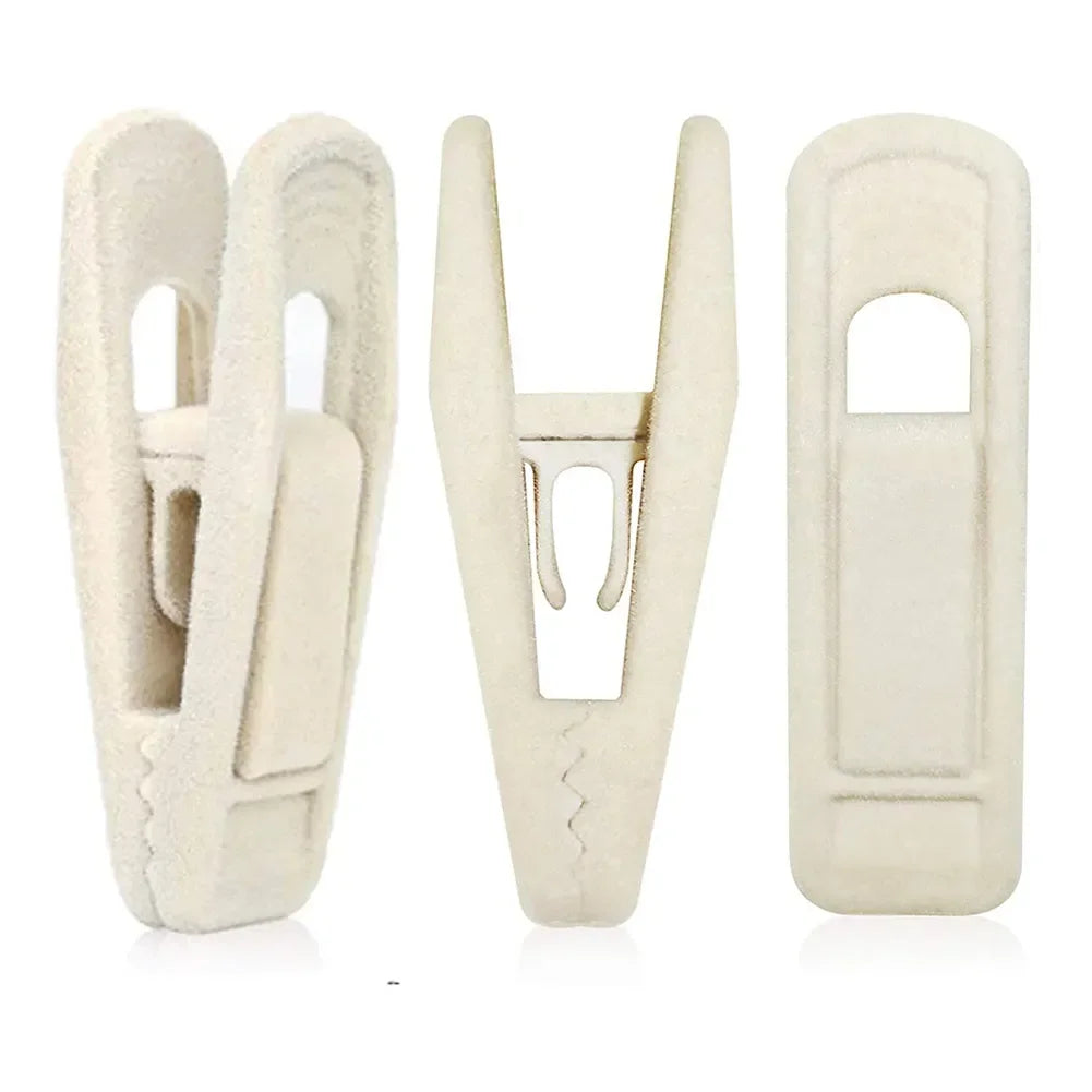 Rack Velvet Artifical Clothes Clip Drying Clip Useful Hanger Velvet Flocked Clip 10pcs Cloth Pant Hanger Slip For Non Coat