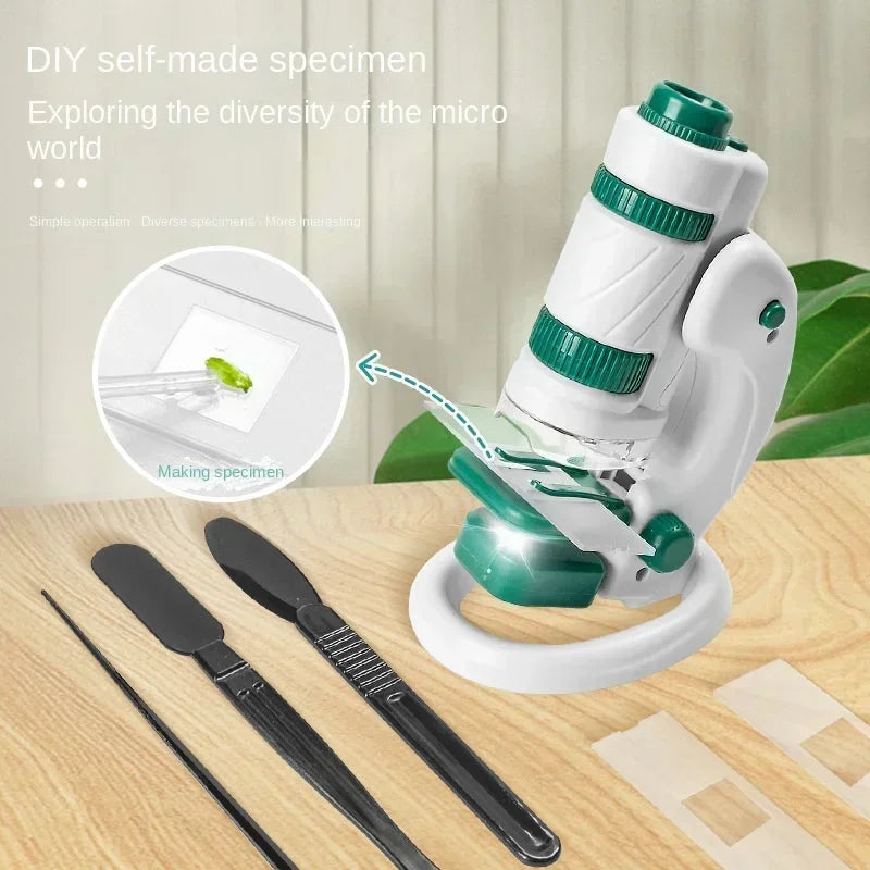 Children's microscope portable scientific experiment magnifying Tool Gift Box Primary School Biology Boy Science Education Toy