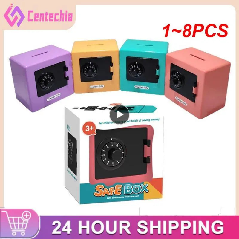 1~8PCS Children Money Storage Case Simulation Safe Box Coded Lock Coin Cash Saving Storage Box for Children Gifts household