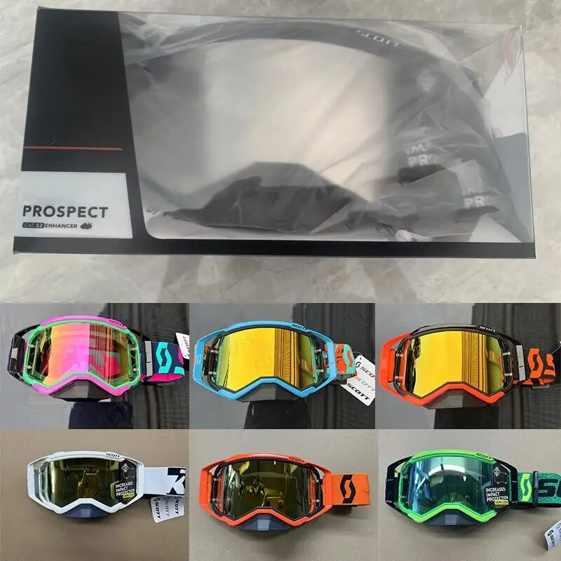 Complete Boxed SCOOT Ultra HD Anti-fog Goggles Motocross Enduro Cycling Moto DH MTB Sunglasses,Includes bag,lenses, film