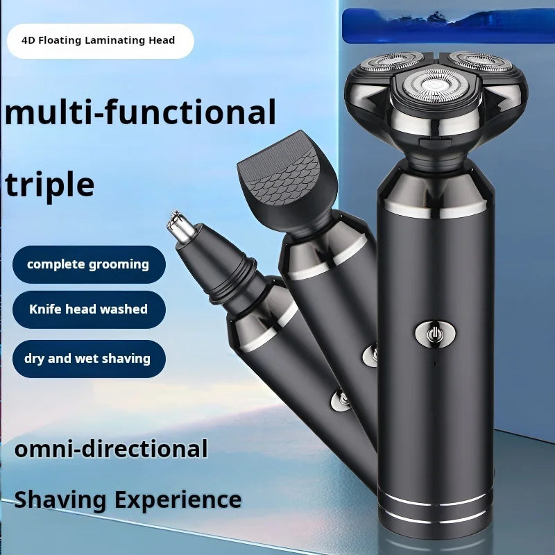 Complete Grooming Solution Electric Shaver with Nose Hair and Sideburn Trimming Capabilities for Mens